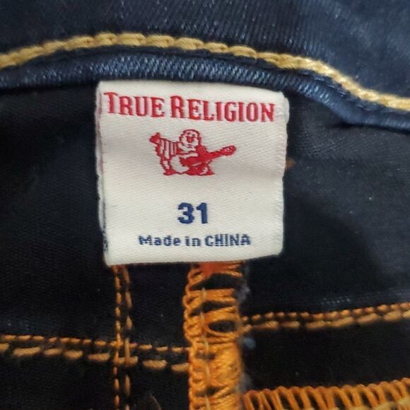 TRUE Religion dark wash 31x7 Jayde mid rise classic jean shorts - Picture 6 of 8